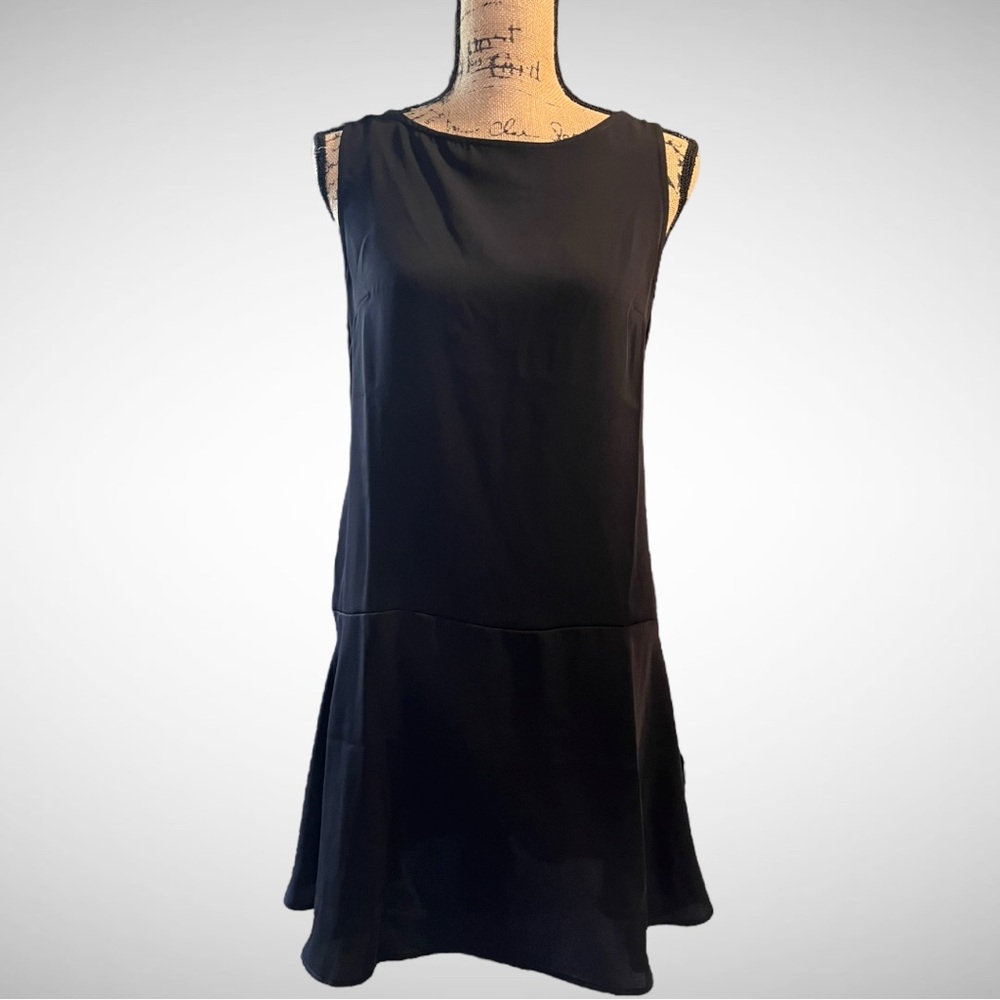 ADRIENNE VITTADINI Black Sleeveless Dress With Back Cut Out Small | NWT